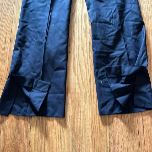 MM Lafleur 10 Clooney wool trousers dark navy ankle slit zip fly great condition - Picture 2 of 8